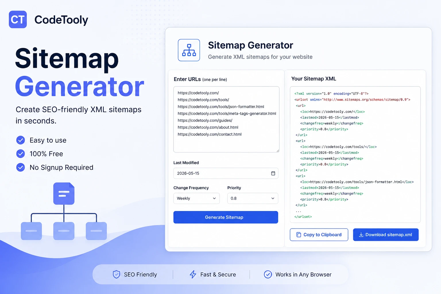 sitemap generator xml seo tool codetooly